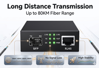 Convertisseur de média fibre optique 2.5G RJ45 vers SFP 20KM-80KM pour réseau CCTV / ISP / FTTH 10/100/1000/2500Mbps