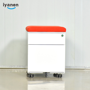 Iyanen Đỏ Cushione Bìa Có Thể Khóa Kim Loại Tập Tin Văn Phòng Lưu Trữ Di Động Bệ <span class=keywords><strong>2</strong></span> Ngăn Kéo Thép Tủ Hồ Sơ - Product Image 3