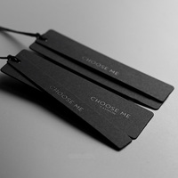 Cordon de ficelle haut de gamme de luxe Étiquette de vêtement noire mate personnalisée