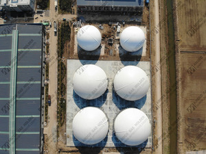 <span class=keywords><strong>AMOCO</strong></span> 2x5000 m3 & 4x3000 m3 Kunden spezifische Biogas halter für die Stromer zeugung Hoch effiziente Biogas anlage - Product Image 3