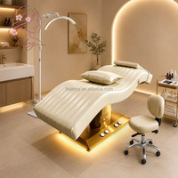 Lit de beauté électrique de luxe à 3 moteurs, table de massage facial réglable, lit de spa pour cils, équipement pour salon de beauté et clinique