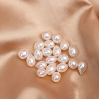 Perles d'eau douce naturelles en forme de goutte d'eau, demi-percées, 7,5-8 mm, perles de riz véritables