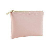 Dompet koin Mini wanita, dompet kulit lembut pemegang kartu ritsleting koin