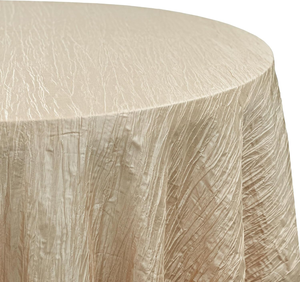 Wholesale Crinkle Fancy Taffeta Round Tablecloth Reusable Wrinkle Texture <strong>Table</strong> <strong>Cover</strong> for Wedding Banquet Hotel Event Decor - Product Image 3