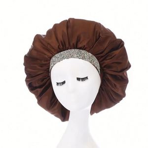 Gorros de Dormir Grandes y Suaves con Banda Elástica Ancha de Satén, Gorro para Dormir, Cubrecabezas para Mujeres con Cabello Rizado Natural y Trenzas - Product Image 4