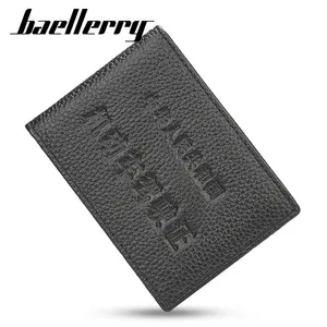 Billeteras personalizadas de cuero genuino para hombre, carteras masculinas, a prueba de agua, para dinero en efectivo y tarjetero