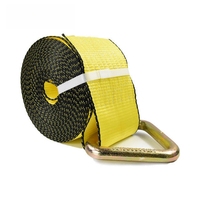 Sangle d'arrimage robuste à cliquet pour treuil, en alliage et polyester, avec anneau triangulaire, pour remorque – Offre spéciale