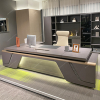 SPARKLE Boss bureau combinaison moderne directeur bureau unique grande table de patron avec lumières LED