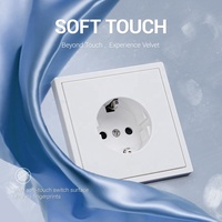 Prise murale encastrée OEM 1 compartiment Schuko avec clips, noir, or, gris, blanc, pour prises EU 16A 230V avec mise à la terre
