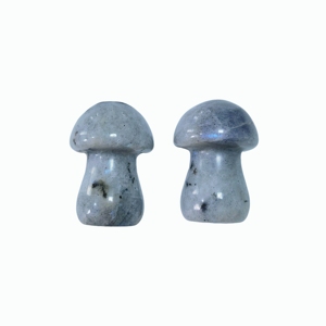 Wholesale Natural Grey Labradorite Mushroom Carving Polished Flash Stone Mushroom Ornament for Crystal Collection & Gifts - Product Image 1