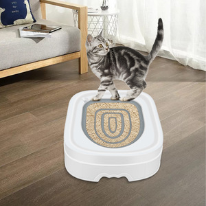 กระบะทรายแมวทรงสี่เหลี่ยมแบบเปิด ทำจากพลาสติก ABS สำหรับฝึกแมว - Product Image 1