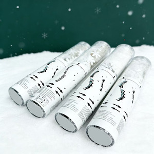Nuovo Cannone Sparacoriandoli Bianco a Fiocchi di Neve, Tubo in PVC da 30 cm, Sparacoriandoli Manuale per Feste a Tema Natale, Matrimoni e Frozen - Product Image 2