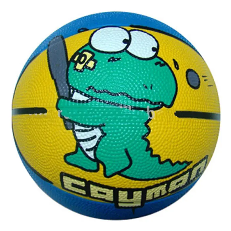 Wholesale Indoor Sporting Game Full Colorful Cartoons Printed Mini Rubber Child Basketball For Children