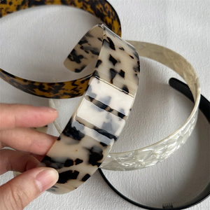 Bandeau en acétate pour femmes, style classique, écaille de tortue, large bord, épaissi, accessoires - Product Image 3