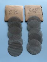 Maille de fil de molybdène tissée, 30 mailles, pureté 99,95%, diamètre du fil 0,3 mm, D.E. 76 mm, pièce usinée en molybdène