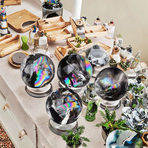 Bola de cristal <span class=keywords><strong>Asai</strong></span> de cristal blanco natural, piedra preciosa deslumbrante tallada con técnica de grabado, tema de mascota Popular en todo el país - Product Image 3