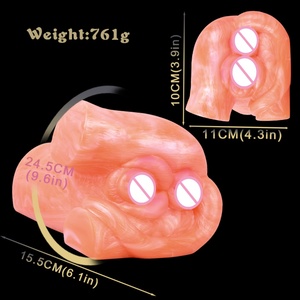 Fantasy Cat-Style Realistic Anal Masturbator with Dual Hole, <b>Vibrating</b> & Non-<b>Vibrating</b> Options, Wholesale Adult Toy - Product Image 6