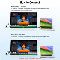 Monitor Portátil Innoview IPS de 23.8 Pulgadas, 144Hz, 100% sRGB, con Tipo C y HDMI para Laptop y Escritorio, Alta Frecuencia de Actualización