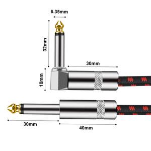 Cavi per Chitarra Intrecciati Professionali con <span class=keywords><strong>Jack</strong></span> da 6,35mm 1/4 di Pollice, <span class=keywords><strong>Cavo</strong></span> da 3M <span class=keywords><strong>6.3</strong></span> per Chitarra, <span class=keywords><strong>Cavo</strong></span> Professionale da 1,8M - Product Image 4