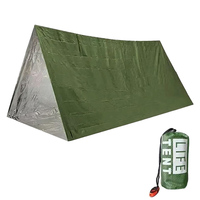 Tente tubulaire d'urgence légère pour 2 personnes, abri de survie en film polyester imperméable pour le camping en plein air