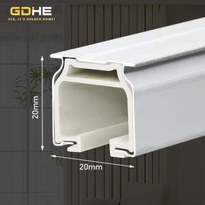 Rail de rideau en métal de haute qualité, rail de rideau mural/plafond, rail simple, rail de rideau blanc avec <span class=keywords><strong>barre</strong></span> en <span class=keywords><strong>PVC</strong></span> intégrée - Product Image 2