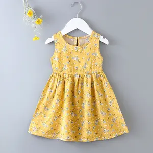 Summer Floral Princess Dress Beach Dress New Cotton Silk Tank Top Dress Children's A-Line Skirt