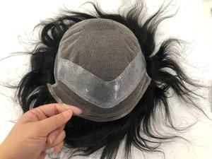 Peluca de tupé natural para hombre <span class=keywords><strong>BQ</strong></span>, tienda de pelucas en línea de Alibaba, cabello Remy <span class=keywords><strong>HD</strong></span> IG, encaje de tupé de grado de cabello indio - Product Image 4