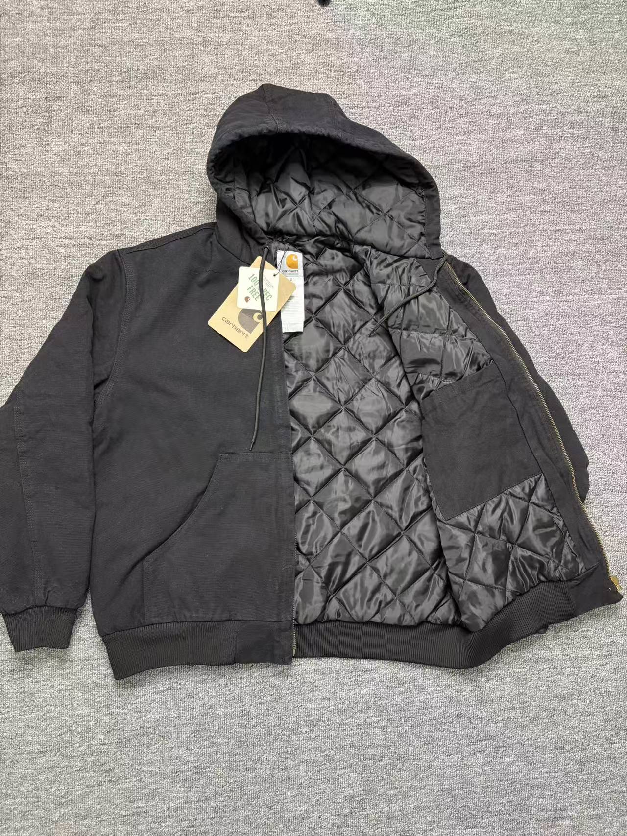 Kaha, lavado pesado vintage, J130-negro, engrosado.