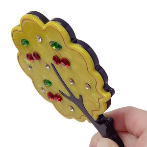 Espejo de Maquillaje de Mano con Forma de Cerezo Vintage, de Acetato con Pedrería, con Logotipo Personalizado, Alta Calidad para Mujer - Product Image 6