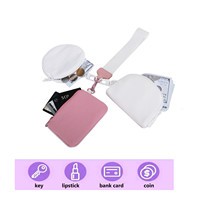 Portefeuille de luxe de créateur à double compartiment pour poignet, porte-monnaie, double pochette, bracelet porte-clés, porte-cartes