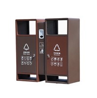 Poubelles métalliques d'extérieur Poubelles en acier inoxydable Poubelles à double recyclage