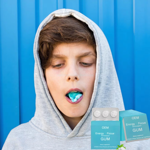 Tablet Kafein Energi L-Theanine Grosir, Permen Karet Penambah Energi & Fokus, Permen Gummy Bebas Gula, Permen Mint Neuro Gum untuk Energi & Fokus - Product Image 4