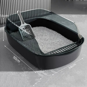 Caja de Arena para Gatos Qbellpet, Fabricada a Medida, de Gran Capacidad, Semicerrada, de Plástico, Inodoro para Mascotas, a Prueba de Derrames - Product Image 3