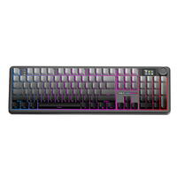 Clavier de jeu mécanique sans fil AULA F108 PRO RGB avec écran et bouton, clavier pleine grandeur avec batterie 8000mAh