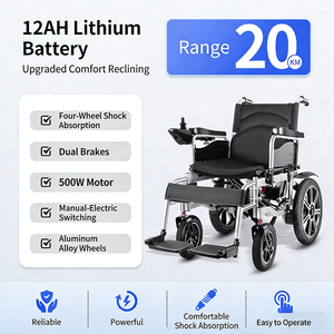 Silla de Ruedas Motorizada Plegable Ligera de Alta Calidad, Silla de Ruedas Eléctrica de 12v con Batería, Suministros de Dispositivos Médicos - Product Image 4