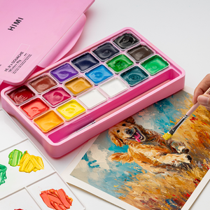 Juego de Pinturas <span class=keywords><strong>Gouache</strong></span> <span class=keywords><strong>HIMI</strong></span> de MIYA Arts, 18 Colores, en Empaque Rosa - Product Image 1