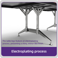 Table de travail rustique réglable en hauteur pour 6 personnes avec pieds en acier, bureau durable pour atelier et rassemblement d'équipe