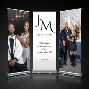 Support de <span class=keywords><strong>bannière</strong></span> enroulable intégré pour mariage, <span class=keywords><strong>personnalisé</strong></span>, 1 pièce, avec support en X pour joyeux <span class=keywords><strong>anniversaire</strong></span> et trous de suspension - Product Image 4