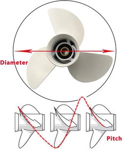 9 7/8 nhôm phía ngoài cánh quạt 10 spline răng thuyền động cơ cánh quạt mới tương thích Yamaha phía ngoài động cơ C 20HP 25HP 30HP - Product Image 2