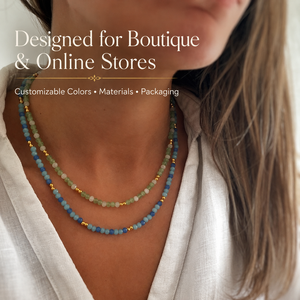 Collier de perles de pierres précieuses naturelles à superposition, personnalisable, faible MOQ, production rapide, pour marques de bijoux de boutique - Product Image 4