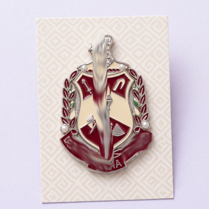 Pin Lencana Premium Simbolik Kesatuan Kolektif, Tahan Lama, Berkilau, Elegan, Modis, Gaya Gadis Sororitas Merah Merah Tua Putih - Product Image 2