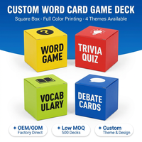 Juego de Cartas Educativas, Caja Cuadrada a Todo Color, Tarjetas de Memoria, Preguntas y Respuestas, Vocabulario, Debate, Fiesta, Educación, 4 Temas Disponibles