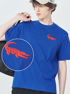 T-shirt Estiva Ricamata a Maniche Corte per il Commercio Estero, Taglia Americana, Unisex, in Puro Cotone Vintage - Product Image 3