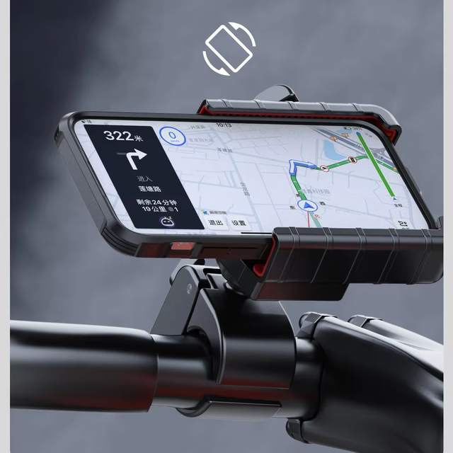 Motorcycle Mobile Phone Holder Anti-Theft Flexible Portable ABS Plastic Riding Shooting Navigation Shockproof Bike Phone Mount