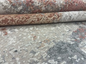 8x10 abstract distressed area <b>rug</b>, gray cream rust, modern vintage style - Product Image 6