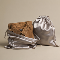 Sac à cordon personnalisé en satin de soie recyclable, sac à bijoux, pochette d'emballage cadeau, logo imprimé, vente en gros, perruque personnalisée