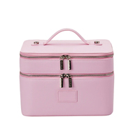 Sac de maquillage professionnel avec sac de voyage séparateur d'insertion amovible pour les soins de la peau étui organisateur de toilette de voyage pour Double couches
