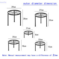 Lot de 5 supports de plantes en métal pour intérieur extérieur, support de pot de fleur en fer antirouille, étagère de pot de plantes robuste pour plantes multiples