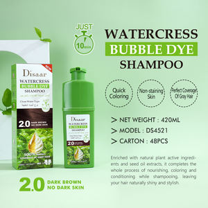 <span class=keywords><strong>Shampoo</strong></span> colorant brun foncé à bulles de cresson d'eau <span class=keywords><strong>Disaar</strong></span>, kératine, ginseng, coloration rapide, couverture parfaite à 100% des cheveux gris, shampooing colorant - Product Image 2