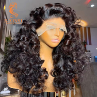 Perruques Lace Front Bouclées et Volumineuses Sans Colle, Cheveux Humains 100% Naturels, Pré-Pluckées pour Femmes, Prêtes à Porter, Perruque Frontale HD